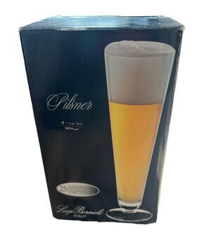 LUIGI BORMIOLI Italian 17oz 4 Elegant Beer Glasses